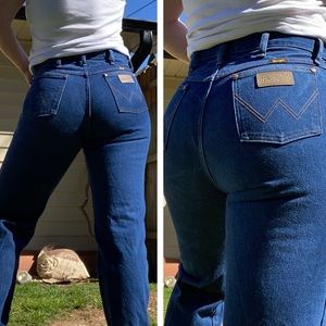 Vintage Wrangler Dark Wash High Waist Straight Leg Jeans
